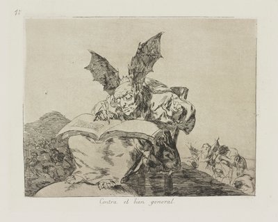 Contro il bene comune, tav. 71 dalla serie Los desastres de la guerra (I Disastri della Guerra) da Francisco de Goya
