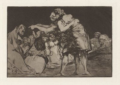 Disparate desordenado o Disparate matrimonial, anche conosciuto come La que mal marida nunca le falta que diga, dalla serie Los disparates (Los proverbios) da Francisco de Goya