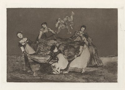 Disparate femenino (Follia femminile), noto anche come Pesa mas que un burro muerto (Più pesante di un asino morto), dalla serie Los disparates (Los proverbios) da Francisco de Goya