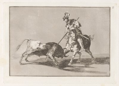 El Cid Campeador che Infigge un Altro Toro, Tavola 11 da La tauromaquia da Francisco de Goya