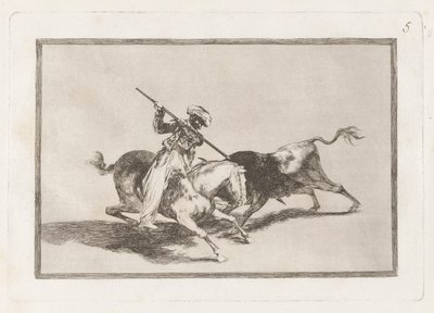 Il moro animoso Gazul è il primo a lanciare tori secondo le regole da Francisco de Goya