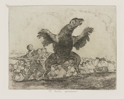 Il grifone carnivoro, tav. 76 dalla serie I disastri della guerra da Francisco de Goya