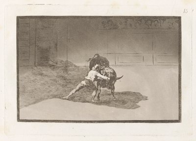 El famoso Martincho poniendo banderillas al quiebro, Tavola 15 da La tauromaquia da Francisco de Goya