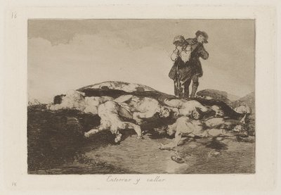 Enterrar y callar (Sepellirli e Tacere), Tavola 18 da Los desastres de la guerra (I Disastri della Guerra) da Francisco de Goya