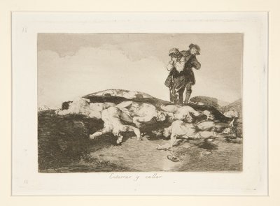 Enterrar y callar, tav. 18 da Los desastres de la guerra da Francisco de Goya