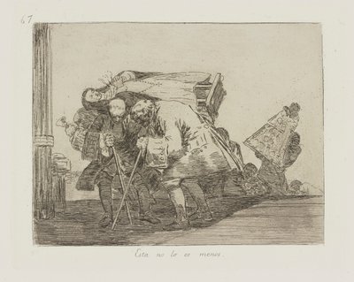 Esta no lo es menos, tav. 67 dalla serie Los desastres de la guerra da Francisco de Goya