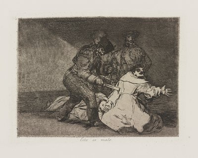 Questo è male, tav. 46 dalla serie I disastri della guerra da Francisco de Goya