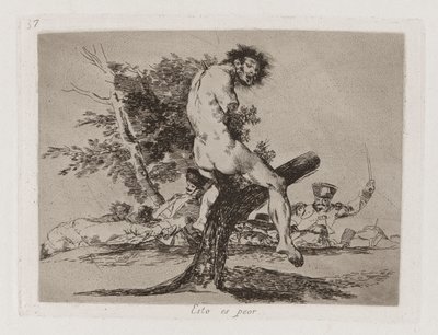 Esto es peor, Tavola 37 da Los desastres de la guerra da Francisco de Goya