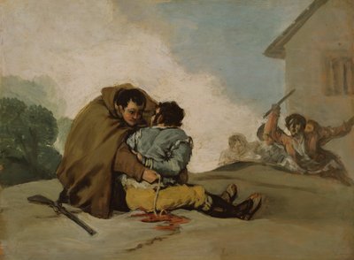 Frate Pedro lega El Maragato con una corda, c. 1806 da Francisco de Goya