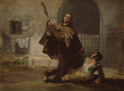 Frate Pedro Colpisce El Maragato con il Calcio del Fucile, c. 1806 da Francisco de Goya
