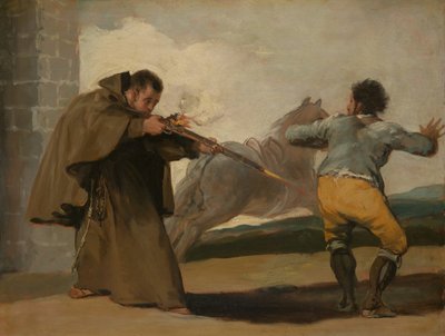 Frate Pedro spara a El Maragato mentre il suo cavallo scappa da Francisco de Goya