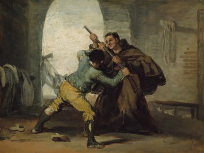 Fra Pedro strappa la pistola a El Maragato, c. 1806 da Francisco de Goya