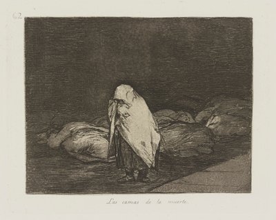 Las camas de la muerte, Tavola 62 dalla serie Los desastres de la guerra da Francisco de Goya