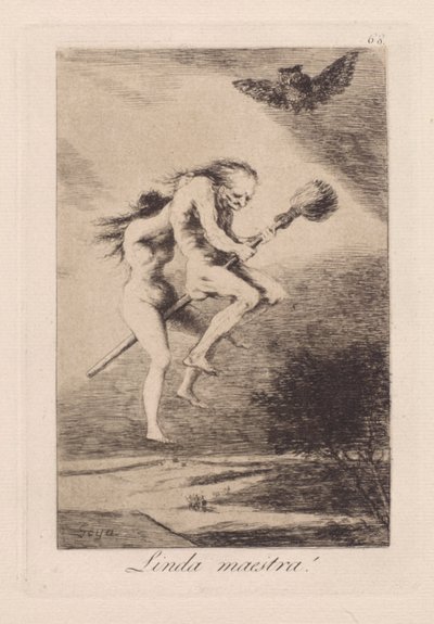 Bella maestra!, tav. 68 dalla serie Los caprichos da Francisco de Goya