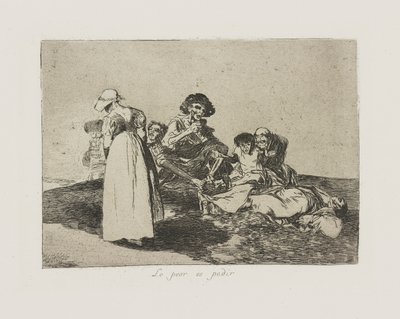 Lo peor es pedir. (Il peggio è chiedere), tav. 55 dalla serie Los desastres de la guerra (I disastri della guerra) da Francisco de Goya