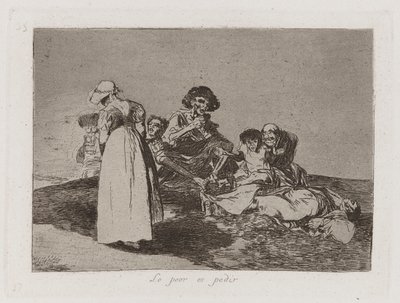Lo peor es pedir (Il Peggio è Chiedere), Tavola 55 da Los desastres de la guerra (I Disastri della Guerra) da Francisco de Goya