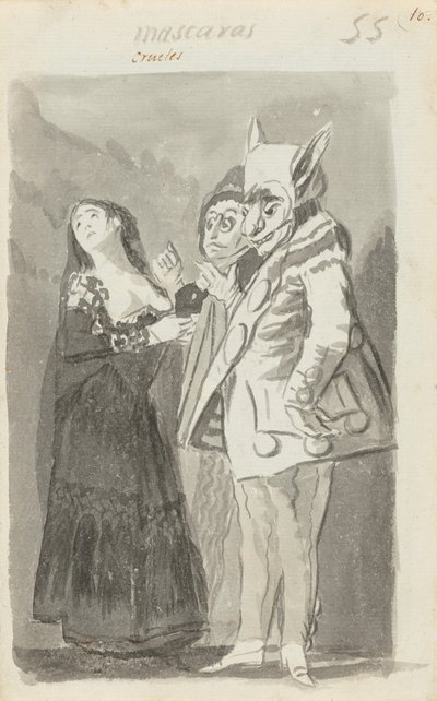 Maschere crudeli (recto) da Francisco de Goya