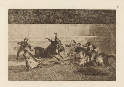 Morte di Pepe Illo, 2ª composizione, Tavola E da La tauromaquia (terza edizione) da Francisco de Goya