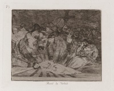 Murió la verdad, Tavola 79 da Los desastres de la guerra da Francisco de Goya