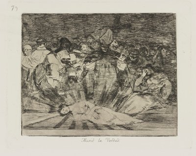È morta la verità, tav. 79 dalla serie I disastri della guerra da Francisco de Goya