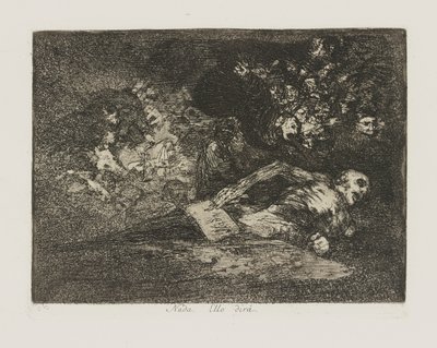 Nada. Ello dirá., pl. 69 dalla serie Los desastres de la guerra (I disastri della guerra) da Francisco de Goya