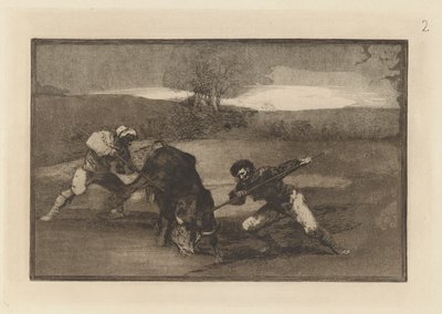 Otro modo de cazar a pie, Tavola 2 da La tauromaquia da Francisco de Goya