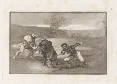 Un altro modo di cacciare a piedi, Tavola 2 da La tauromachia da Francisco de Goya