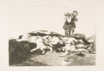 Tavola 18 da I disastri della guerra Los Desastres de la Guerra: Seppelliteli e state zitti..., 1810 da Francisco de Goya
