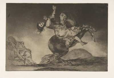Tavola 10 dai Disparates: Il rapitore di cavalli da Francisco de Goya