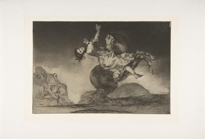 Piatto 10 dai Disparates: Il rapitore di cavalli da Francisco de Goya