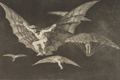 Tavola 13 dai Disparates: Un Modo di Volare da Francisco de Goya