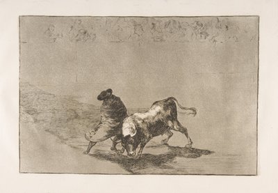 Tavola 14 dalla Tauromachia: Lo studente molto abile di Falces, avvolto nel suo mantello..., 1816 da Francisco de Goya