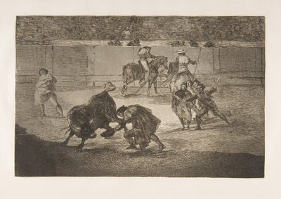 Tavola 29 della Tauromachia: Pepe Illo che fa il passaggio del recorte da Francisco de Goya