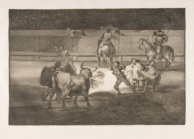 Tavola 31 della Tauromachia: Banderillas con petardi, 1816 da Francisco de Goya