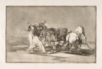 Tavola 3 della Tauromachia: I Mori si stabilirono in Spagna, abbandonando le superstizioni, 1816 da Francisco de Goya