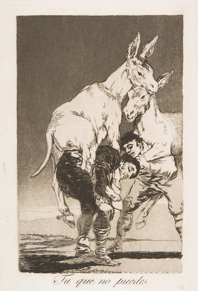 Tavola 42 da Los Caprichos: Tu che non puoi da Francisco de Goya