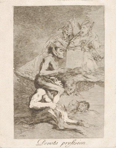 Tavola 70 da Los Caprichos: Devota professione, 1799 da Francisco de Goya