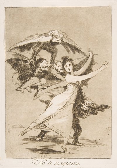 Tavola 72, da Los Caprichos: Non sfuggirai No te escaparás, 1799 da Francisco de Goya