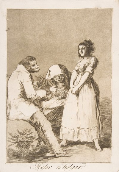 Tavola 73 da Los Caprichos: Meglio essere pigri da Francisco de Goya