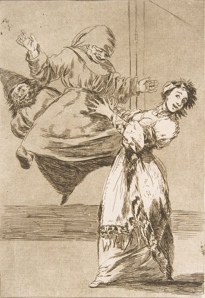 Tavola 74 da Los Caprichos: Non gridare, stupida da Francisco de Goya