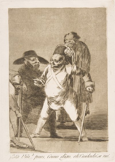 Tavola 76 da Los Caprichos: Capisci... bene, come dico... eh! Attento! altrimenti... da Francisco de Goya