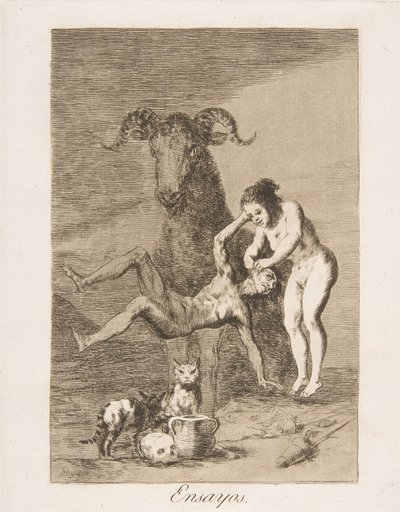 Tavola 60 da Los Caprichos: Prove Ensayos, 1799 da Francisco de Goya