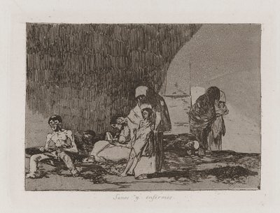 Sanos y enfermos (I sani e i malati), Tavola 57 da Los desastres de la guerra (I disastri della guerra) da Francisco de Goya