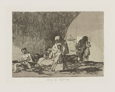 Sanos y enfermos, pl. 57 dalla serie Los desastres de la guerra da Francisco de Goya
