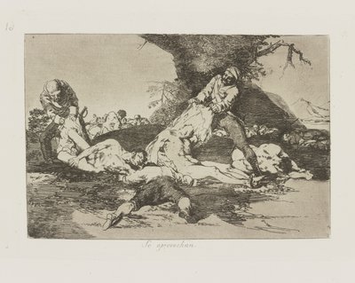 Se aprovechan. (Ne approfittano.), tav. 16 dalla serie Los desastres de la guerra (I disastri della guerra) da Francisco de Goya