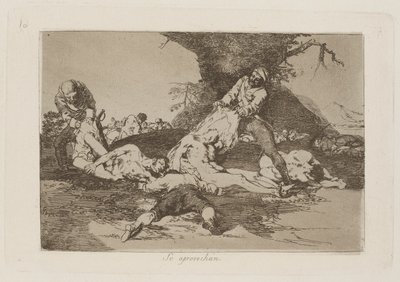 Se aprovechan (Ne fanno uso), tav. 16 dalla serie Los desastres de la guerra da Francisco de Goya