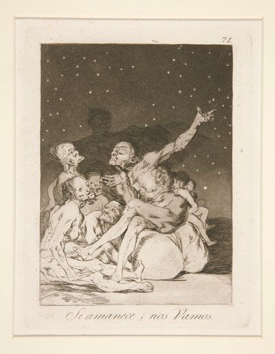 Quando Spunta il Giorno Ce Ne Andremo, tav. 71 dalla serie Los caprichos da Francisco de Goya