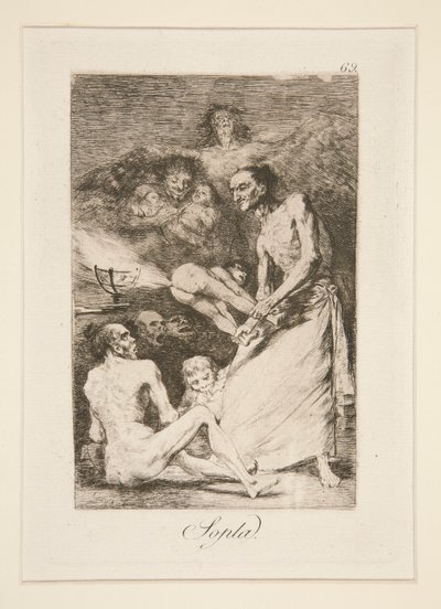 Sopla (Soffia), tav. 69 dalla serie Los caprichos da Francisco de Goya