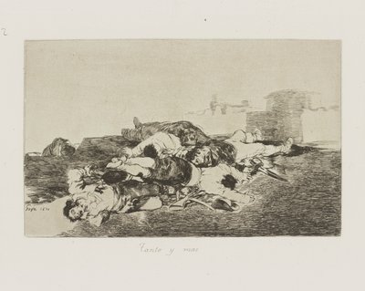 Tanto y más. (Ancora peggio.), pl. 22 dalla serie Los desastres de la guerra (I disastri della guerra) da Francisco de Goya