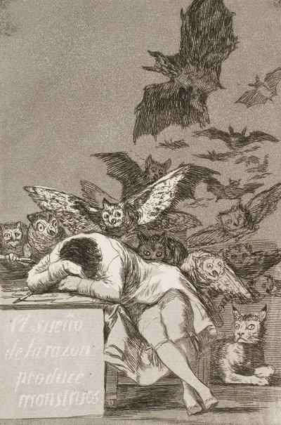 Il Sonno della Ragione Produce Mostri (No. 43), da Los Caprichos da Francisco de Goya